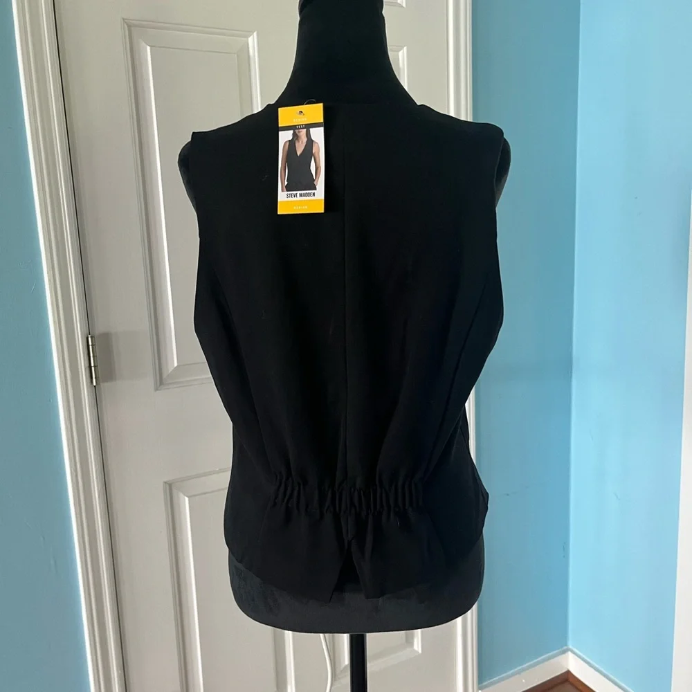 NWT Steve Madden Women's Vest Black Sz M - Picture 4 of 11